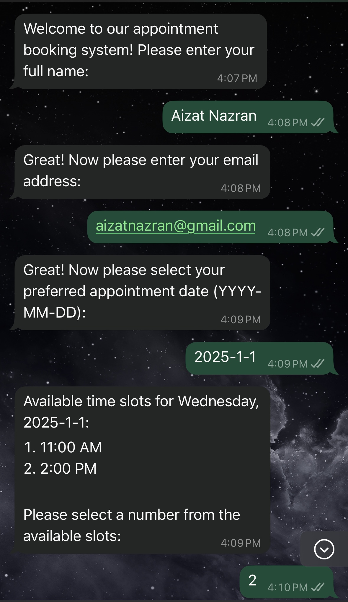 Whatsapp-Based Appointment Booking System